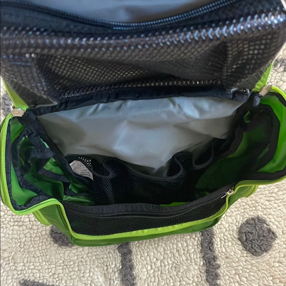 L.L. Bean Green travel toiletry hanging bag monogram LKS